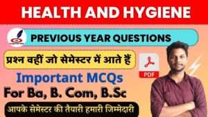 Food Nutrition and Hygine Download Pdf For BA , Bsc , Bcom 1st Semester